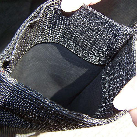 Close up picture of Vinyl Reinforced pocket with 14oz Vinyl and Webbing around the hem.