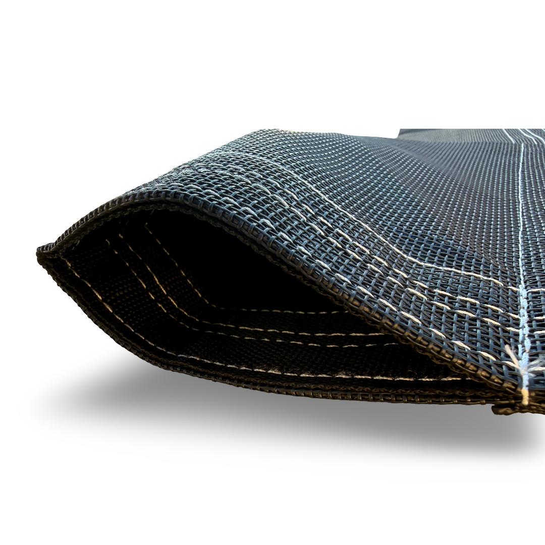 7' x 18' 11 oz. Black Mesh Economy Dump Truck Tarp
