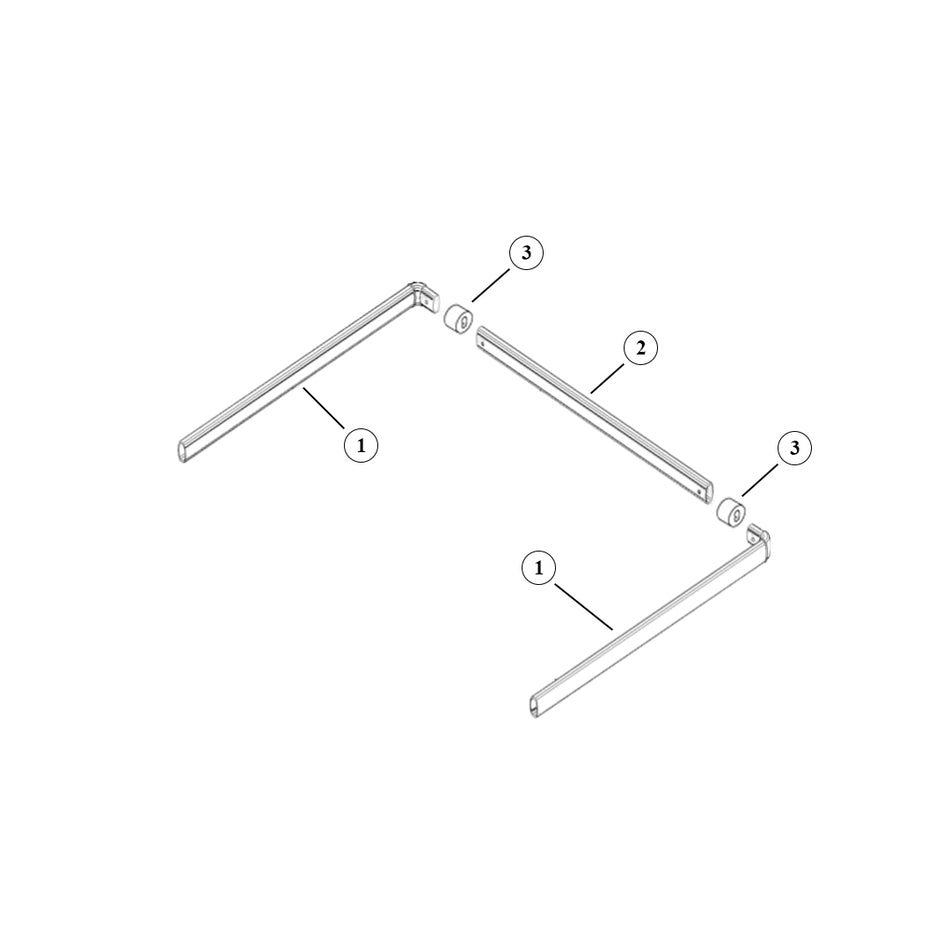 Aluminum Tarp Bow Set: Upper Arm and Cross Tube