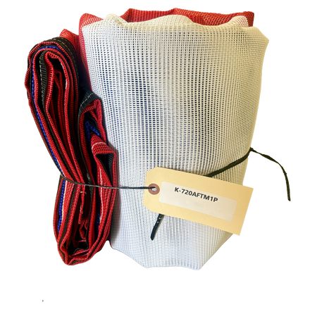 American Flag Tarp rolled and tagged prior to being shipped to the customer