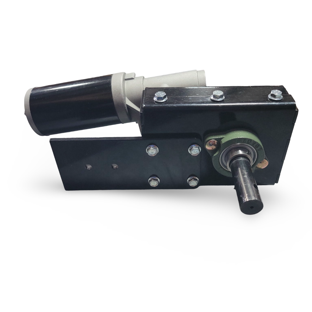 Mechanical component with black and silver design on a white background