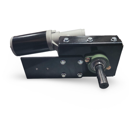 Mechanical component with black and silver design on a white background