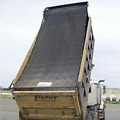 11oz HD Black Mesh Tarp Installed on a Dump Truck.