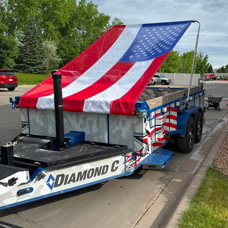 American Flag Tarp Super Mesh / 7' x 34'