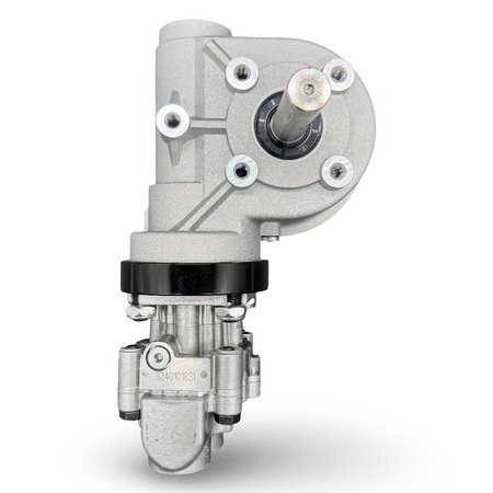 Hydraulic tarp motor on a white background