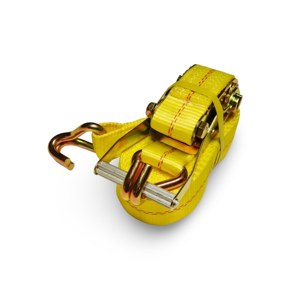 2" X 15' Ratchet Assembly with Wire J-Hook On Each End