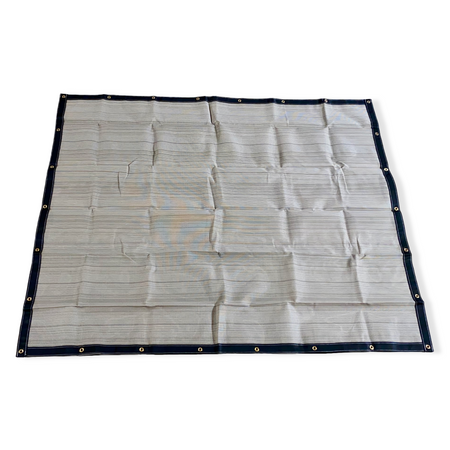 A beige hand tarp with stainless steel grommets on all four sides, designed for containing loads and protecting against the elements.
