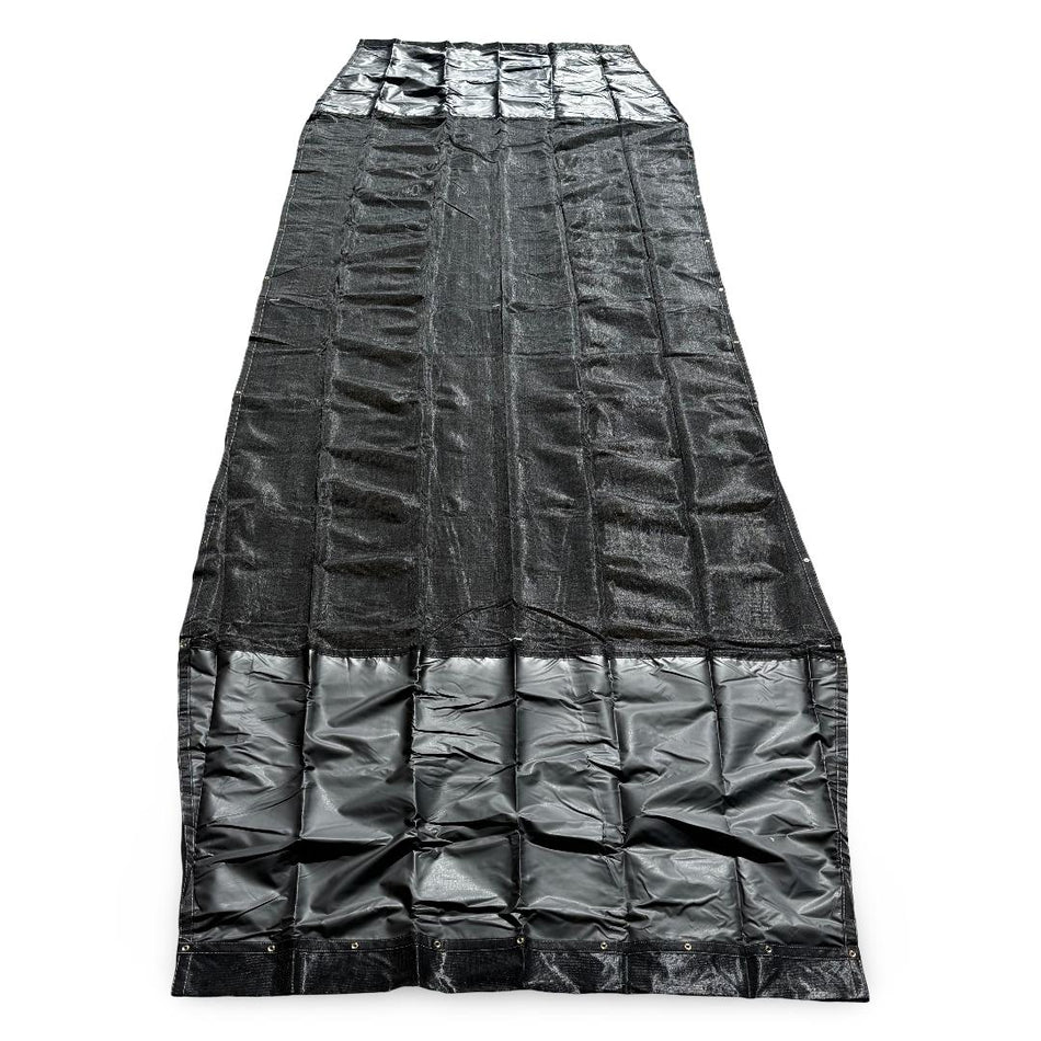 O'Brian Style Universal Light Weight Black Tarp W/ Retractable Flaps 9'8" X 28'