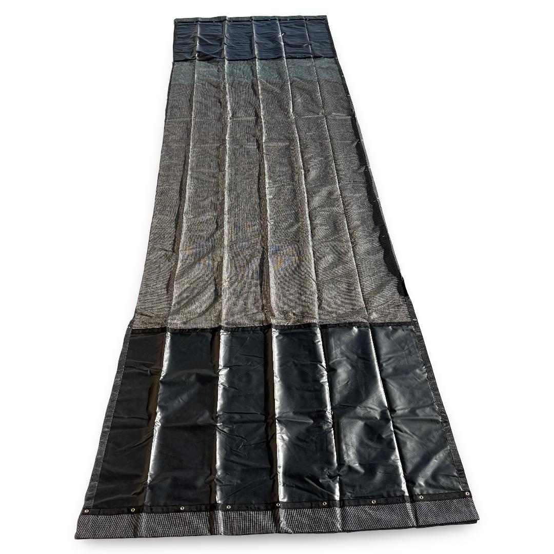 8' x 28' Straight Cut Multi-Mesh Auto Tarp for Roll-Offs – Kym