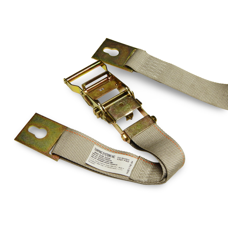 2" Ridge Strap and Ratchet Set with Flat Plate 46' Length