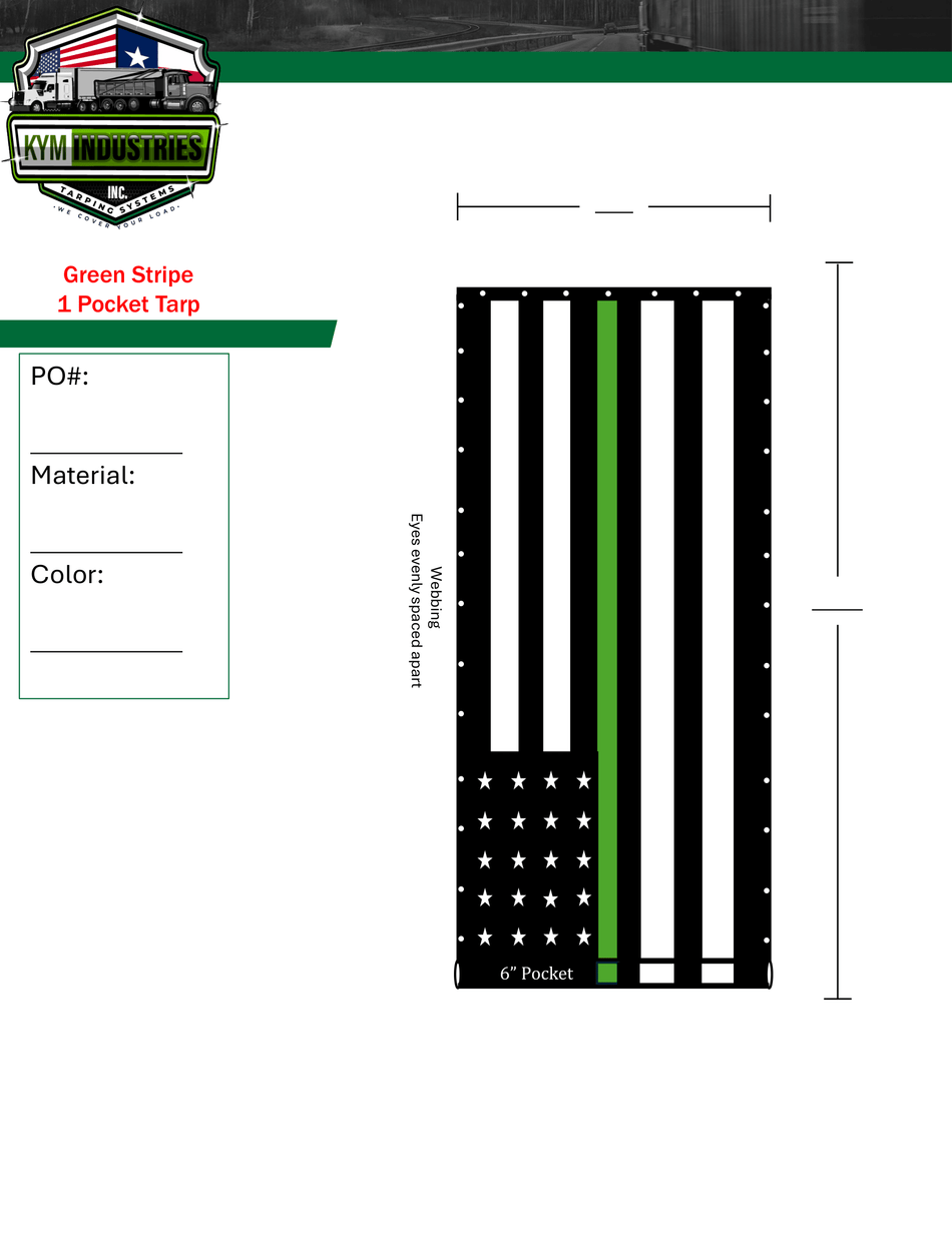 Thin Green Stripe Flag Tarp