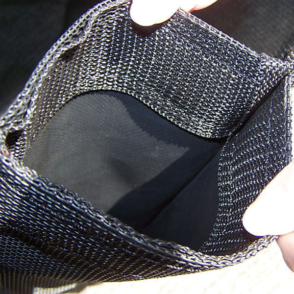 Close up picture of Vinyl Reinforced pocket with 14oz Vinyl and Webbing around the hem.