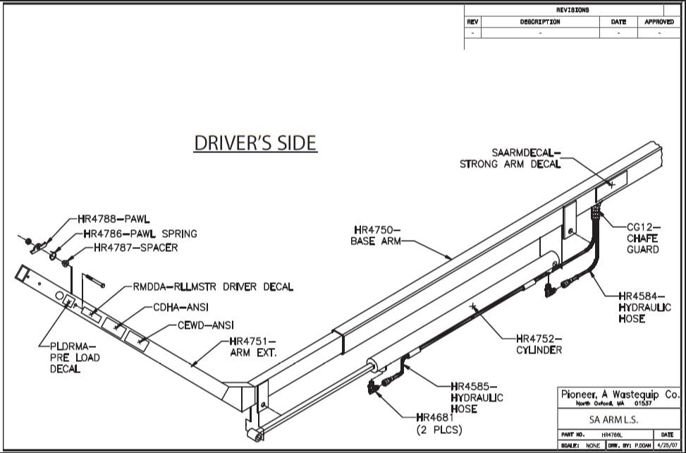 Pioneer Rack N' Pinion RP4500SARG Strong Arm Tarping Sytem - kym-industries