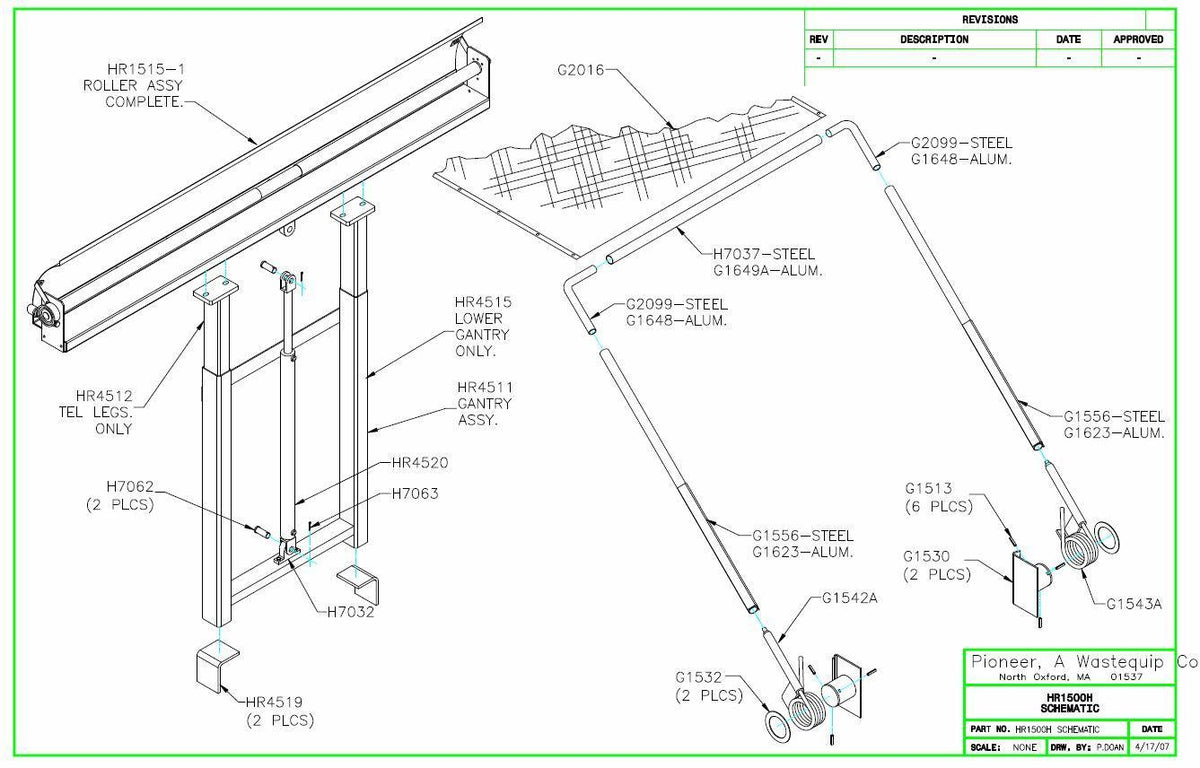 Pioneer HR1500HS Tuff Tarper Refuse Tarping System - Steel - kym-industries