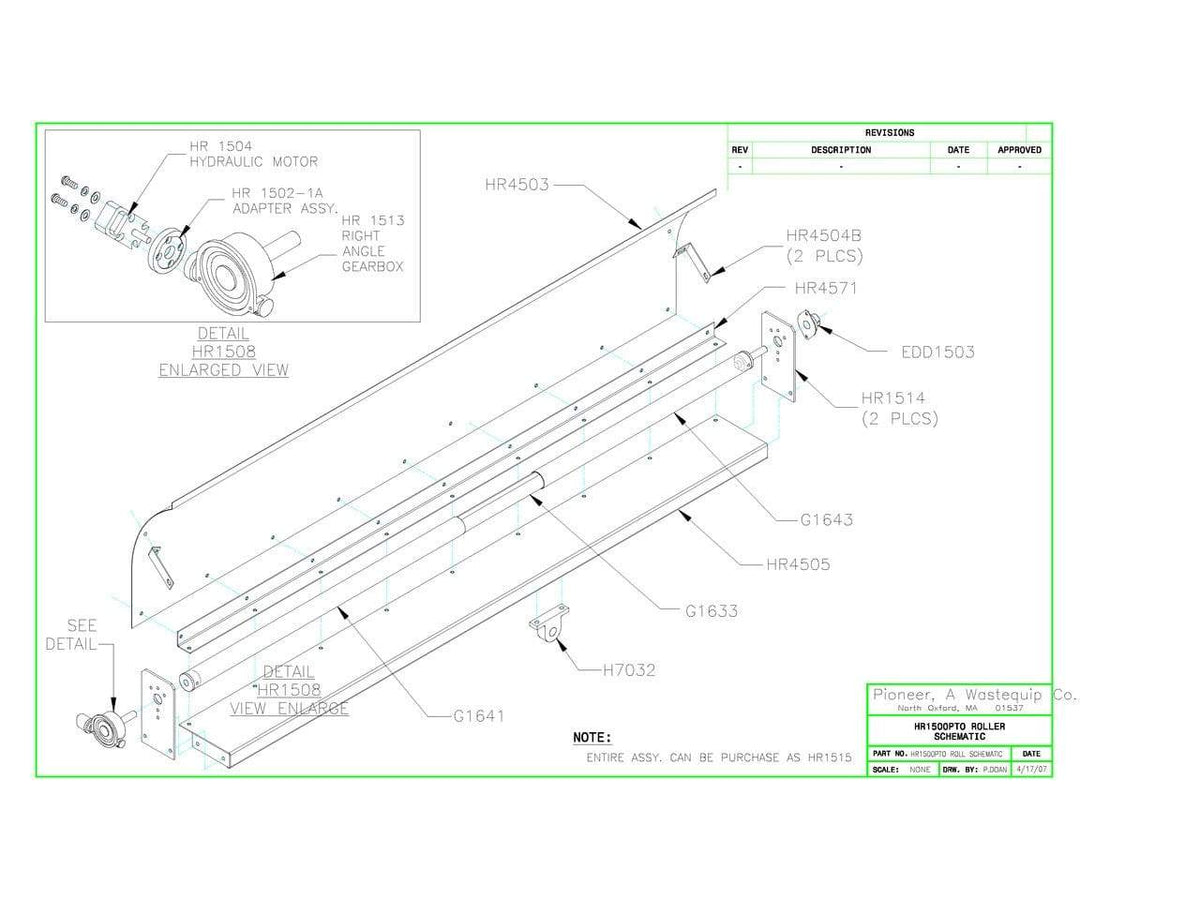 Pioneer HR1500PTO Econocover STEEL Tarping System for Rolloff and Hooklift Trucks - kym-industries